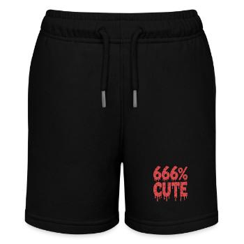 666% Cute! Satanic Goth Girl Design - Stanley/Stella MINI BOLTER Organic Teen Jogging Shorts - black - Front