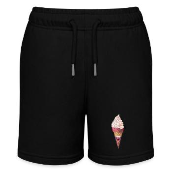 Ice cream cone Nice berry ice cream with toppings - Stanley/Stella MINI BOLTER Organic Teen Jogging Shorts - black - Front