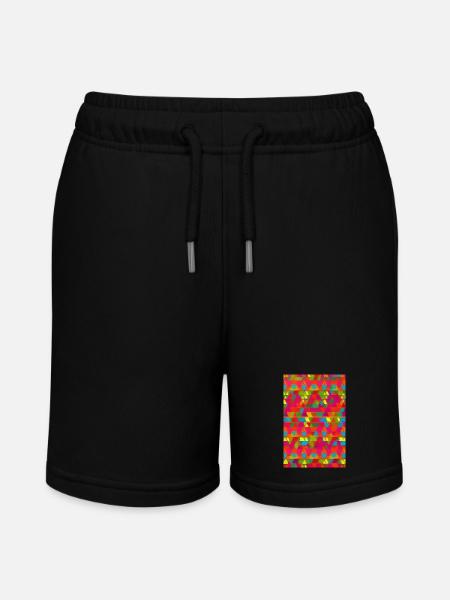 Retro Muster - Stanley/Stella Teenager Bio-Joggingshorts MINI BOLTER - Schwarz