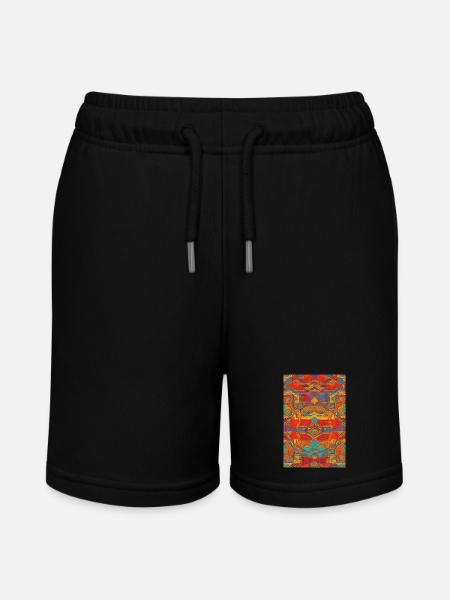 Retro Muster - Stanley/Stella Teenager Bio-Joggingshorts MINI BOLTER - Schwarz