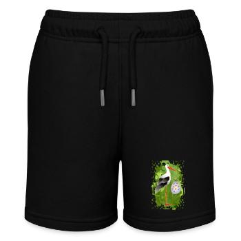 Stork bird - Stanley/Stella MINI BOLTER Organic Teen Jogging Shorts - black - Front