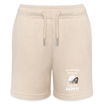 Roller Coaster Make Me Happy - Stanley/Stella MINI BOLTER Organic Teen Jogging Shorts - soft Ecru - Front