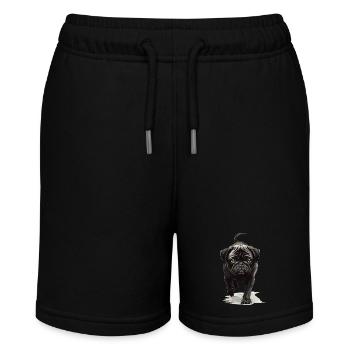 Mops - Stanley/Stella Teenager Bio-Joggingshorts MINI BOLTER - Schwarz - Vorne