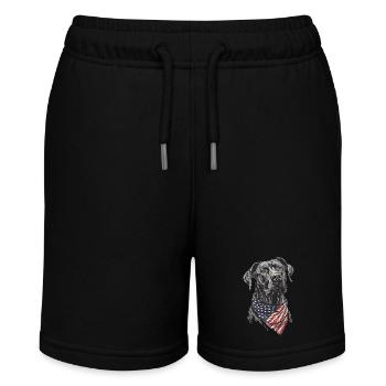 Deutsche Dogge - Stanley/Stella Teenager Bio-Joggingshorts MINI BOLTER - Schwarz - Vorne