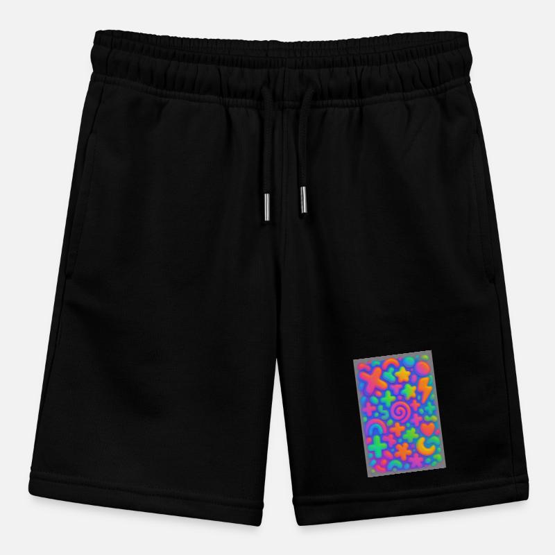 Neon Overload – Overlapping 3D Pop Art Explosion Stanley/Stella MINI BOLTER Organic Teen Jogging Shorts