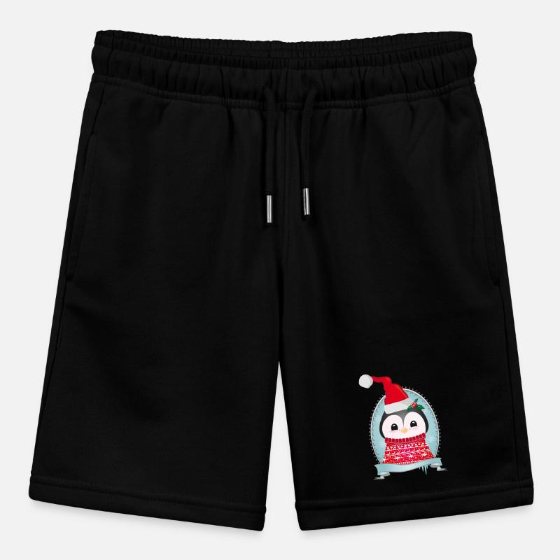 weihnachtlicher Pinguin mit Strickpullover & Mütze Stanley/Stella Teenager Bio-Joggingshorts MINI BOLTER