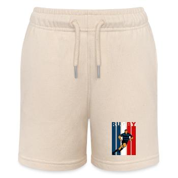 Rugbyspieler auf dreifarbigem Hintergrund - Stanley/Stella Teenager Bio-Joggingshorts MINI BOLTER - Natur - Vorne