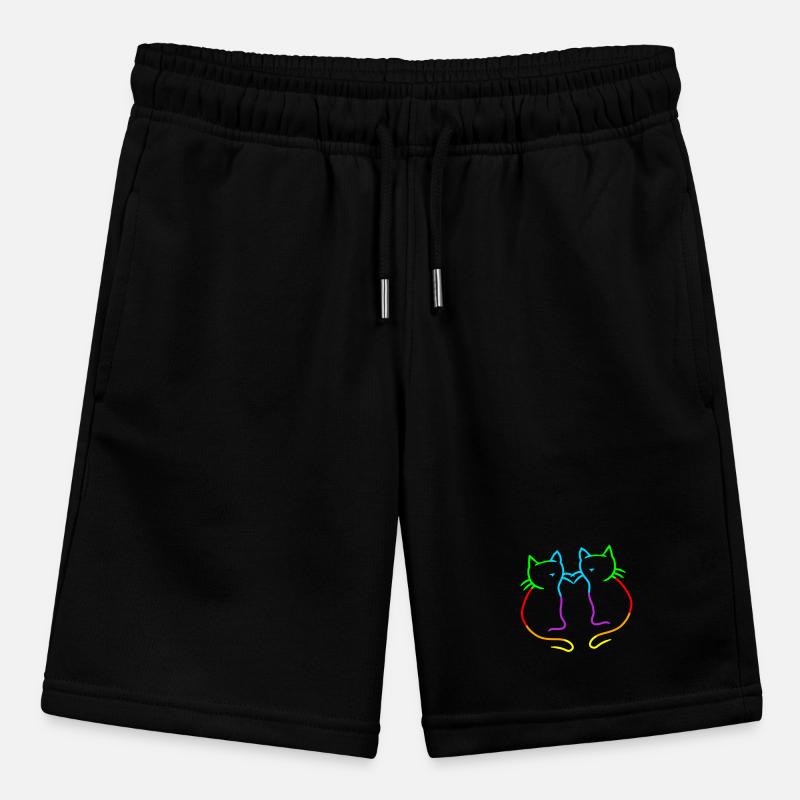 80er 90er Retro Regenbogen Herz Katzen Katze Stanley/Stella Teenager Bio-Joggingshorts MINI BOLTER