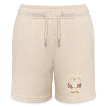 Sugar Skull Weihnachten Mann Floral Geschenk - Stanley/Stella Teenager Bio-Joggingshorts MINI BOLTER - Natur - Vorne