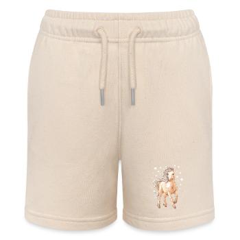 Horse Pony - Stanley/Stella MINI BOLTER Organic Teen Jogging Shorts - soft Ecru - Front