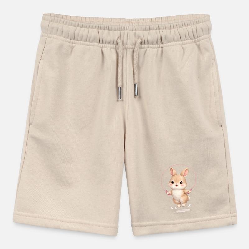 Cute bunny jumping rope Stanley/Stella MINI BOLTER Organic Teen Jogging Shorts