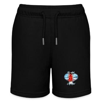 Rostock City Girl mit roten Haaren - Stanley/Stella Teenager Bio-Joggingshorts MINI BOLTER - Schwarz - Vorne