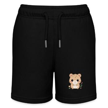Trauriger Hamster - Stanley/Stella Teenager Bio-Joggingshorts MINI BOLTER - Schwarz - Vorne