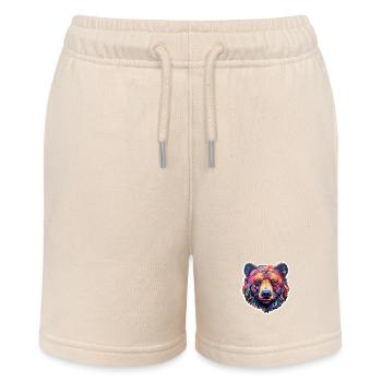 Bear psychedelic and colorful - Stanley/Stella MINI BOLTER Organic Teen Jogging Shorts - soft Ecru - Front