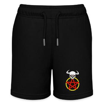 Satan Satanic Devil Pentagram Horns Horror - Stanley/Stella MINI BOLTER Organic Teen Jogging Shorts - black - Front