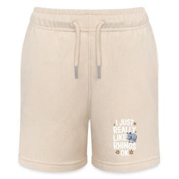 Nashorn Rhinozeros - Stanley/Stella Teenager Bio-Joggingshorts MINI BOLTER - Natur - Vorne