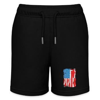 Installer USA Flag - Stanley/Stella MINI BOLTER Organic Teen Jogging Shorts - black - Front