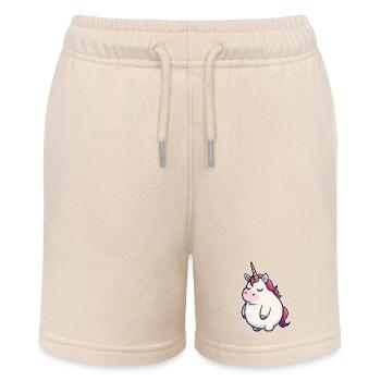 Witziges Einhorn - Stanley/Stella Teenager Bio-Joggingshorts MINI BOLTER - Natur - Vorne