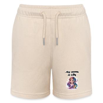My name is Lily 2026 - Stanley/Stella MINI BOLTER Organic Teen Jogging Shorts - soft Ecru - Front