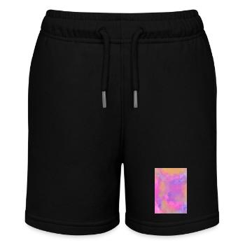 Gradient - Flieder personalisierbar - Stanley/Stella Teenager Bio-Joggingshorts MINI BOLTER - Schwarz - Vorne