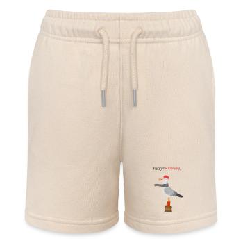 Freitag Rückenwind Möwe Minimalistischer Spruch - Stanley/Stella Teenager Bio-Joggingshorts MINI BOLTER - Natur - Vorne