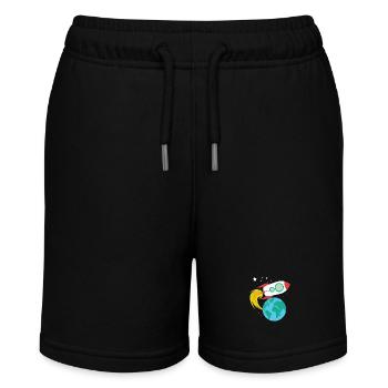 Rocket in Space Planet Earth for Kids - Stanley/Stella MINI BOLTER Organic Teen Jogging Shorts - black - Front