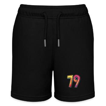 79 Zahl Symbol - Stanley/Stella Teenager Bio-Joggingshorts MINI BOLTER - Schwarz - Vorne