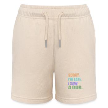 sorry. i'm late.i saw a dog - Stanley/Stella MINI BOLTER Organic Teen Jogging Shorts - soft Ecru - Front