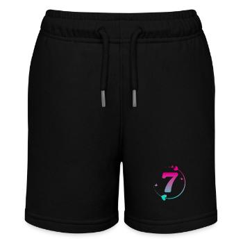 7th Birthday Colorful Heart Circle - Stanley/Stella MINI BOLTER Organic Teen Jogging Shorts - black - Front