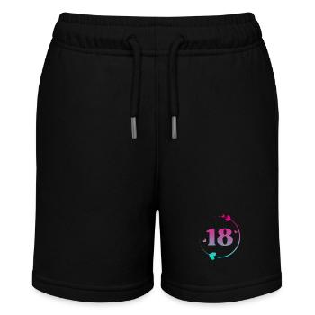18th Birthday Colorful Heart Circle - Stanley/Stella MINI BOLTER Organic Teen Jogging Shorts - black - Front