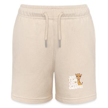 Giraffe Animal Africa Giraffes - Stanley/Stella MINI BOLTER Organic Teen Jogging Shorts - soft Ecru - Front