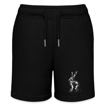 Hare / Bunny / Rabbit // Easter Bunny - Stanley/Stella MINI BOLTER Organic Teen Jogging Shorts - black - Front