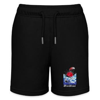 WINDKIND Große Welle - Stanley/Stella Teenager Bio-Joggingshorts MINI BOLTER - Schwarz - Vorne