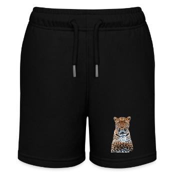 Leopard - Stanley/Stella MINI BOLTER Organic Teen Jogging Shorts - black - Front