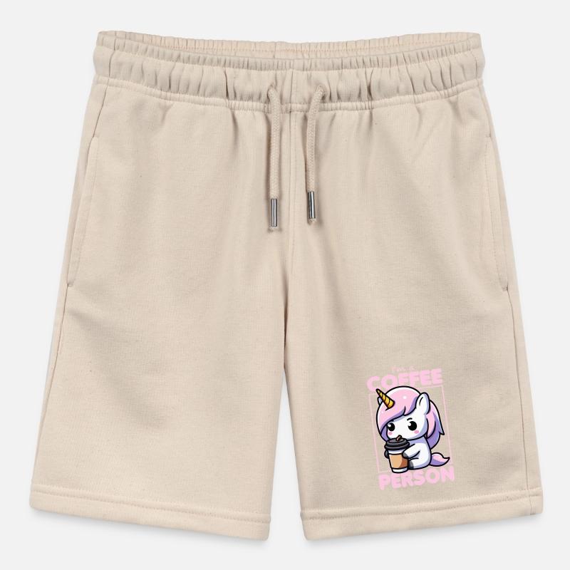 Ich bin ein Kaffeemensch Einhorn Stanley/Stella Teenager Bio-Joggingshorts MINI BOLTER