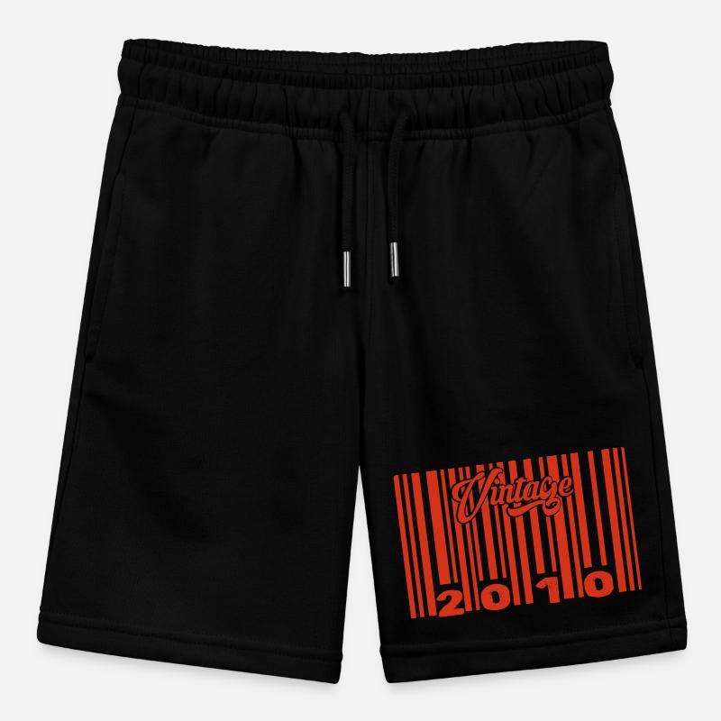 Vintage 2010 Born In 2010 15 Year Old Bar Code Anniversai Stanley/Stella MINI BOLTER Organic Teen Jogging Shorts
