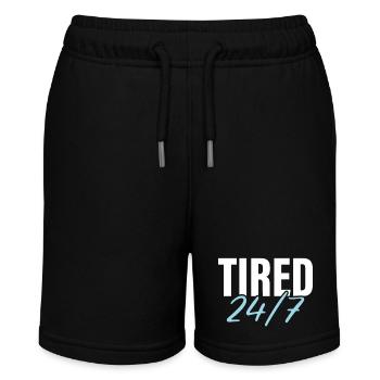24/7 müde - Stanley/Stella Teenager Bio-Joggingshorts MINI BOLTER - Schwarz - Vorne