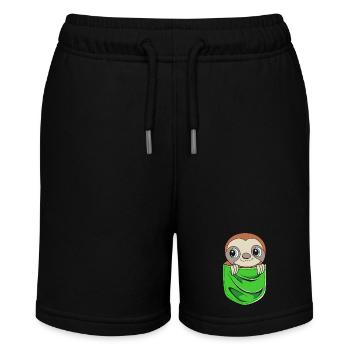 Sloth, laziness, lazy, morning grouch - Stanley/Stella MINI BOLTER Organic Teen Jogging Shorts - black - Front