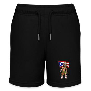 Puerto Rico Boricua Krieger - Stanley/Stella Teenager Bio-Joggingshorts MINI BOLTER - Schwarz - Vorne