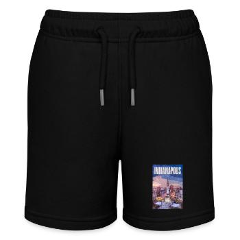 Indianapolis Skyline am Monument Circle - Stanley/Stella Teenager Bio-Joggingshorts MINI BOLTER - Schwarz - Vorne