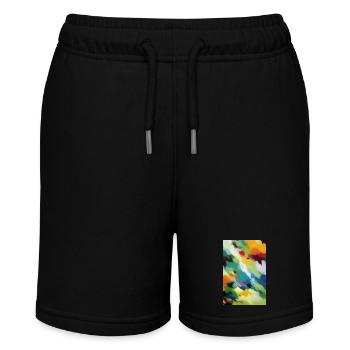 Muster und Formen - Stanley/Stella Teenager Bio-Joggingshorts MINI BOLTER - Schwarz - Vorne