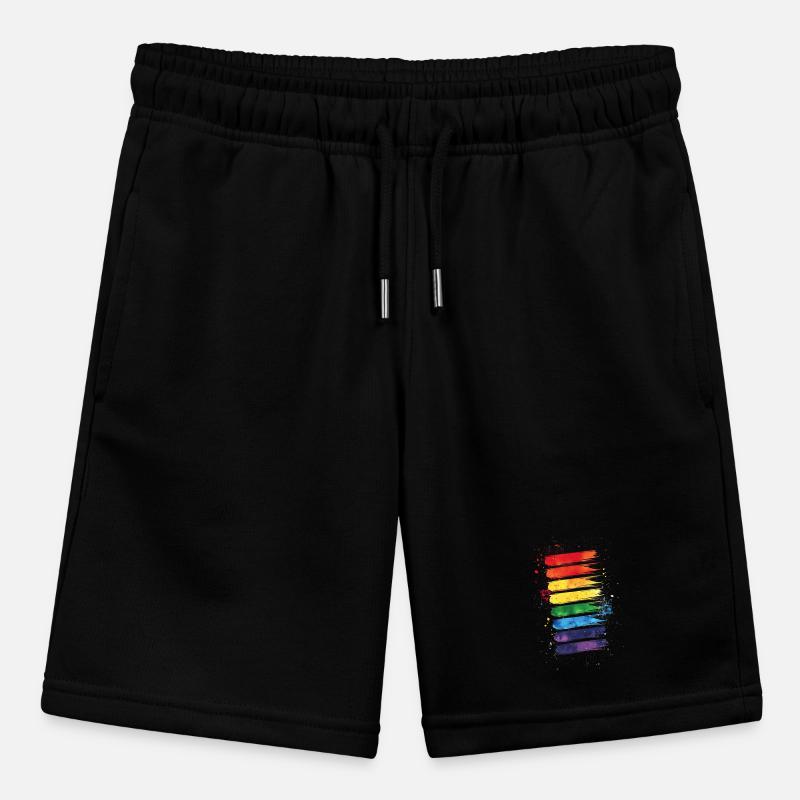 Subtle and Cool Dripping Pride Flag Rainbow Design Stanley/Stella MINI BOLTER Organic Teen Jogging Shorts