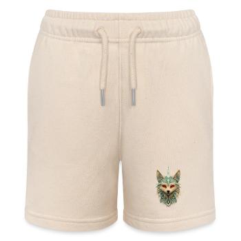Mystical fox with piercing red eyes. - Stanley/Stella MINI BOLTER Organic Teen Jogging Shorts - soft Ecru - Front