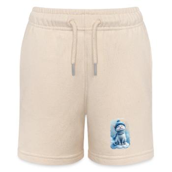 😺 Happy kitten on the cloud - Watercolor - Stanley/Stella MINI BOLTER Organic Teen Jogging Shorts - soft Ecru - Front