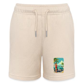 Retro Glamour & Muscle Car R01 - Stanley/Stella MINI BOLTER Organic Teen Jogging Shorts - soft Ecru - Front
