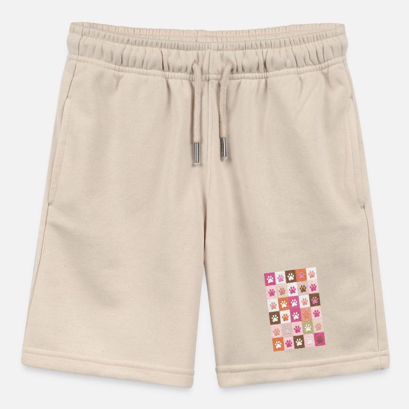 Pfotenabdruck-Patchwork-Plüschfelder Stanley/Stella Teenager Bio-Joggingshorts MINI BOLTER