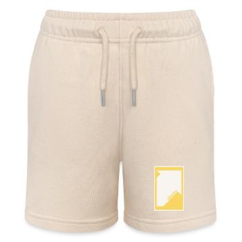 Direction Poster Yellow – Bold Minimal Art - Stanley/Stella MINI BOLTER Organic Teen Jogging Shorts - soft Ecru - Front