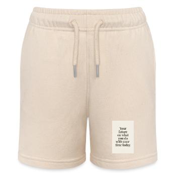 Your future depends minimal serif quote - Stanley/Stella MINI BOLTER Organic Teen Jogging Shorts - soft Ecru - Front