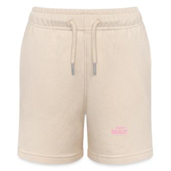 Team Braut Pink Herzen - Stanley/Stella Teenager Bio-Joggingshorts MINI BOLTER - Natur - Vorne
