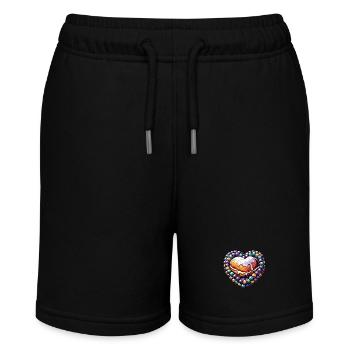 Heart of sugar pearls with pastries - Stanley/Stella MINI BOLTER Organic Teen Jogging Shorts - black - Front